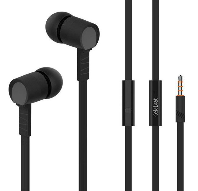 Наушники проводные с микрофоном Celebrat D2 Black
