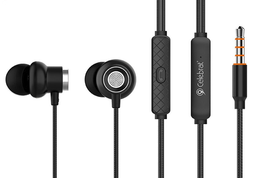 Наушники проводные с микрофоном Celebrat D5 Black