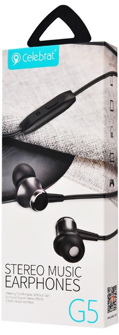 Наушники проводные с микрофоном Celebrat G5 Black