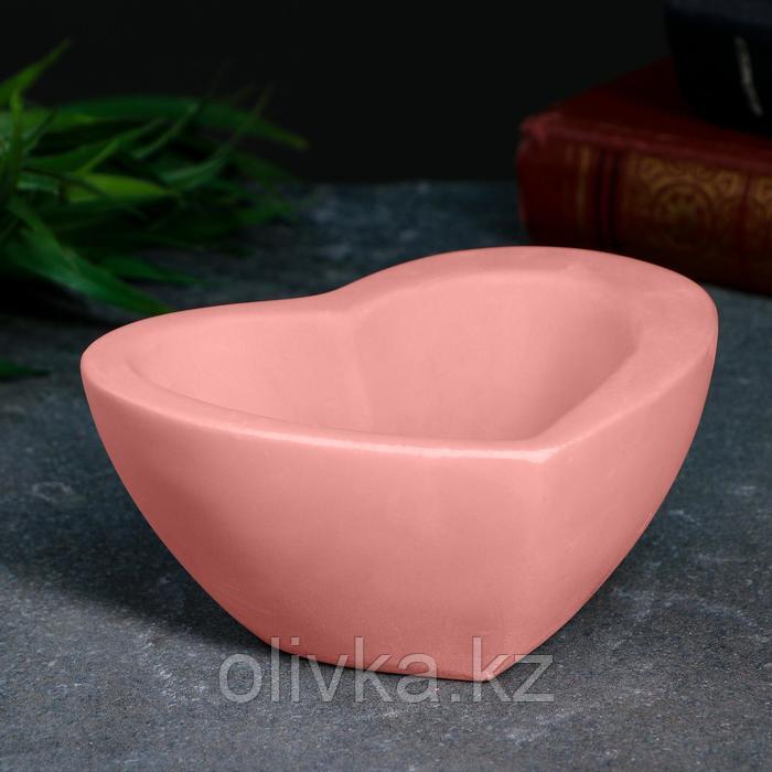 Кашпо Сердечко, розовое, 10 х 12,5 х 6 см
