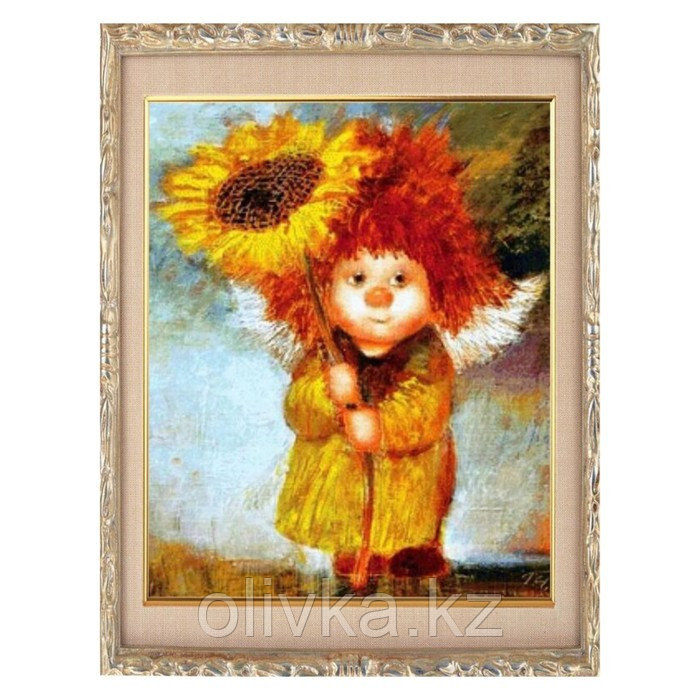 Алмазная мозаика «Ангел с подсолнухом» 20 × 28 см, 24 цвета