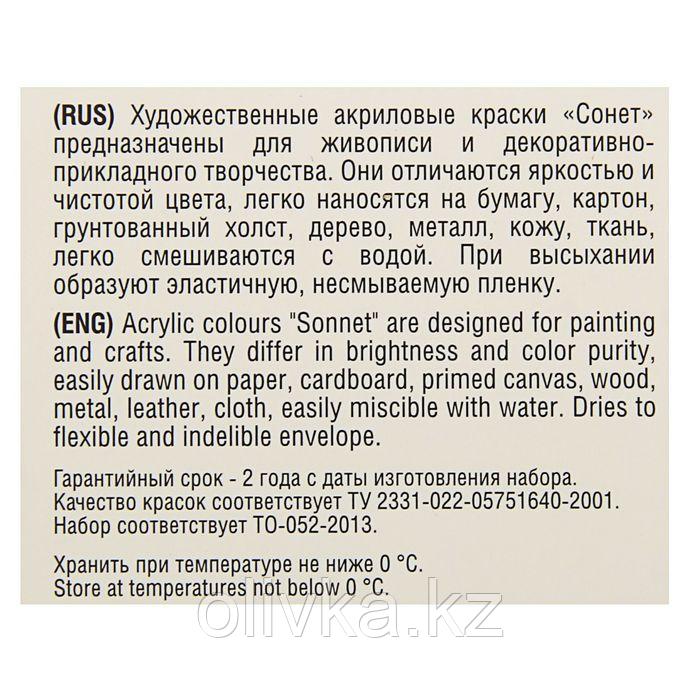 Краска акриловая в тубе, набор 8 цветов х 10 мл, ЗХК "Сонет", художественная, 2841096 - фото 2 - id-p79186821