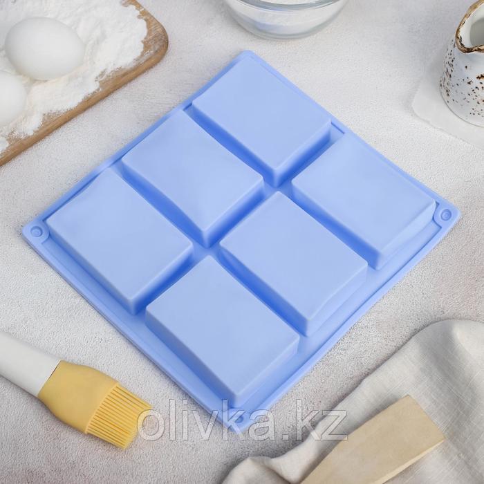 Форма для выпечки Доляна «Прямоугольник», 23,5×21,5 см, 6 ячеек (5,8×8,2 см), цвет МИКС