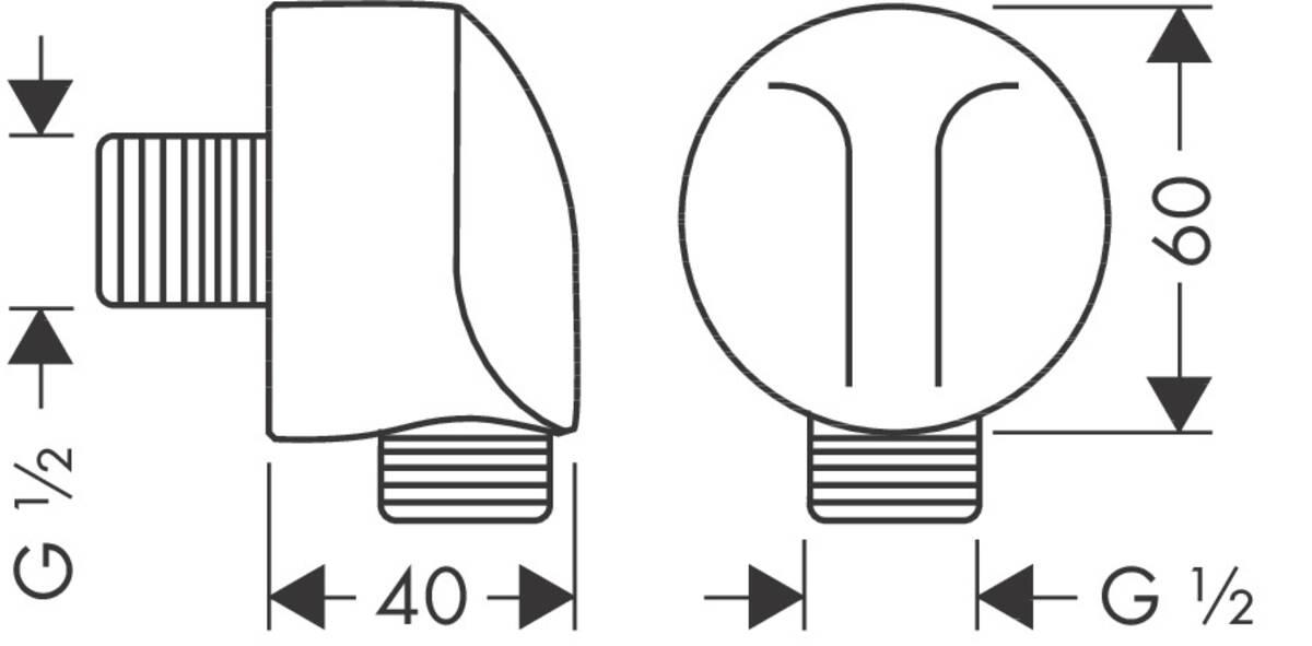 Hansgrohe FixFit Шланговое подсоединение без клапана обратного тока E (27454000) - фото 3 - id-p79192460