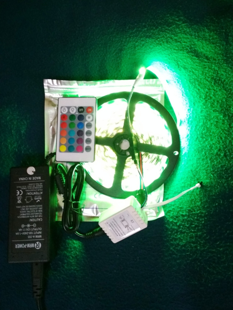 Полный набор 24 кноп пульт+10 метров RGB ленты 60LED/м+блок питания - фото 6 - id-p79192764
