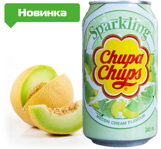 Напиток Chupa Chups Sparkling Дыня крем 345ml Корея (24шт-упак) - фото 2 - id-p79195390
