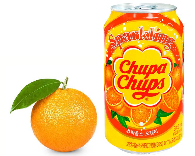 Напиток Chupa Chups апельсин 345ml Корея (24шт-упак)