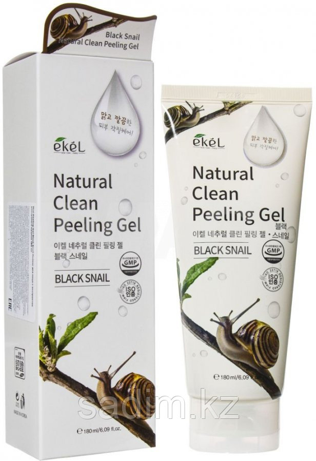 Ekel Black Snail Natural Clean Peeling Gel, 100мл - Пилинг-гель (скатка) для лица с экстрактом Муцина улитки