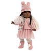 Кукла Llorens Мартина 40 см., мулатка в розовом пальто и шапочке