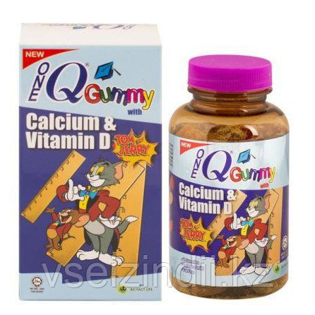 Детский жевательный кальций с витамином Д One QGummy, 50 шт
