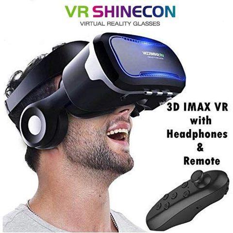 Комплект для виртуальной реальности 3D-очки с наушниками + bluetooth пульт VR Shinecon S-Max - фото 1 - id-p79219319