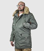 Куртка мужская HUSKY LONG OLIVE/ORANGE, фото 1