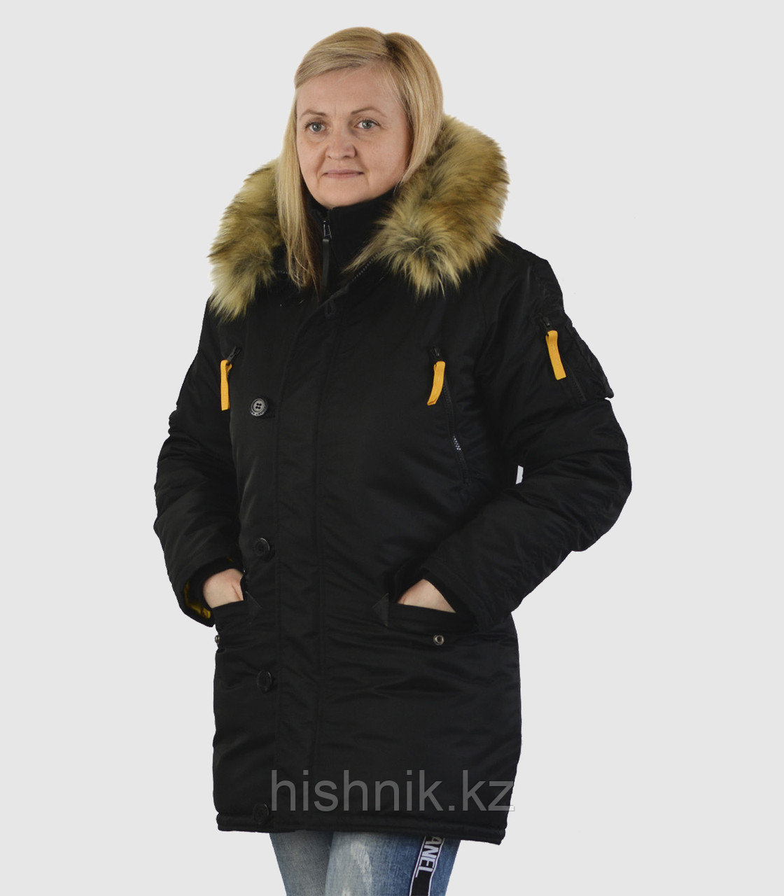 Куртка женская HUSKY WOMAN’S BLACK/YELLOW, фото 1