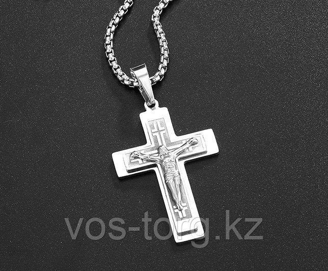 Кулон-крестик "Крест Cross" стальной - фото 1 - id-p79223018