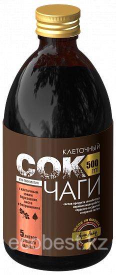 Сок Чаги клеточный с боярышником и соком березового листа (Chaga juice) Арт Лайф, 500 мл