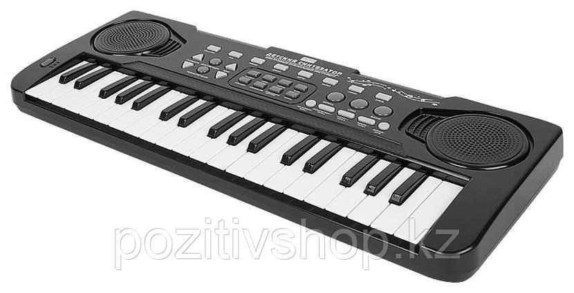 Детский синтезатор Zhorya с микрофоном 37 клавиш черный - фото 1 - id-p79237569