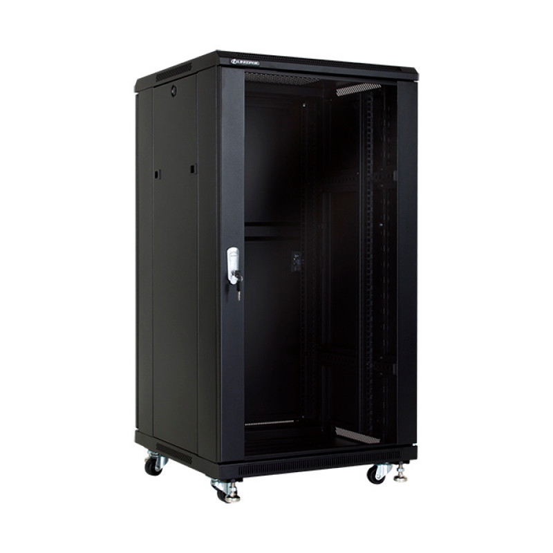 LinkBasic NCB 22U 600*1000*1200, Шкаф серверный, цвет чёрный, передняя дверь стеклянная (тонированная)