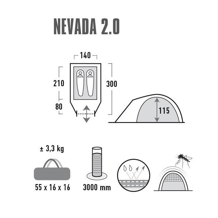 Палатка High Peak Nevada 2.0 (Nimbus Grey) - фото 3 - id-p79242244