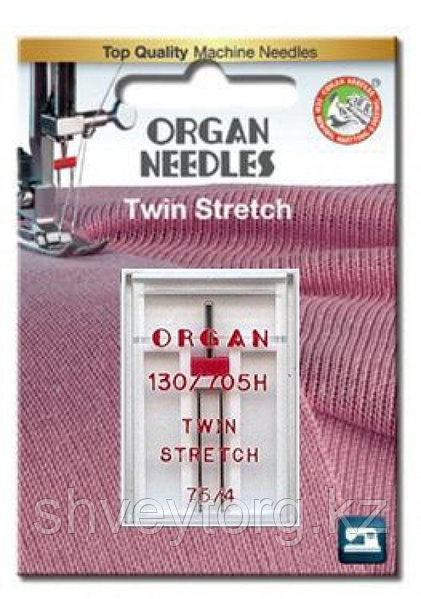Игла двойная для трикотажа ORGAN TWIN STRETCH 130/705H №75/4,0 (1 шт)(Блистер): продажа, цена в Алматы. Промышленные швейные машины от\