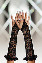 Перчатки кружевные длинные SoftLine Collection, черный, S/L