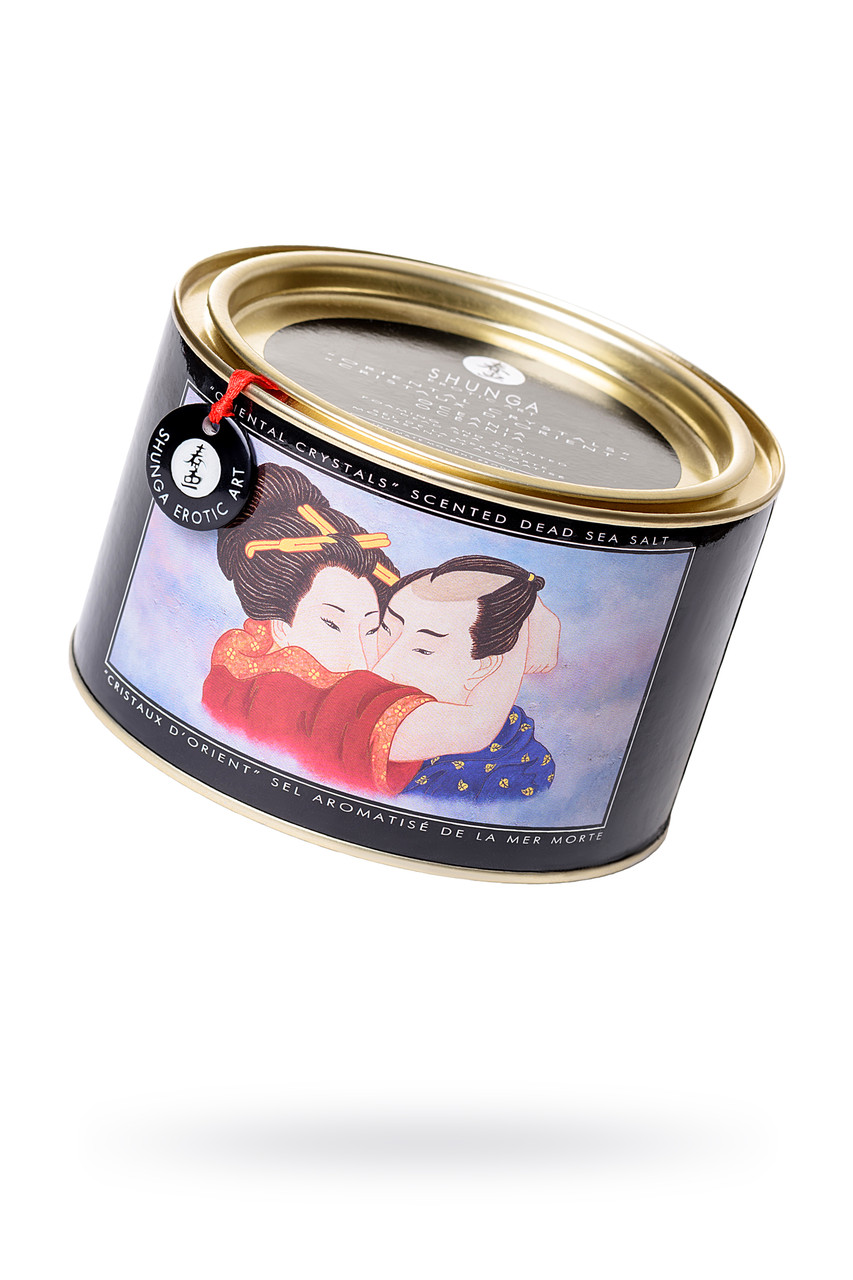 Соль Мёртвого моря для ванны Shunga Oriental Crystals «Океанский бриз» с лечебным эффектом, в комплекте свеча+ракушка, 600 г