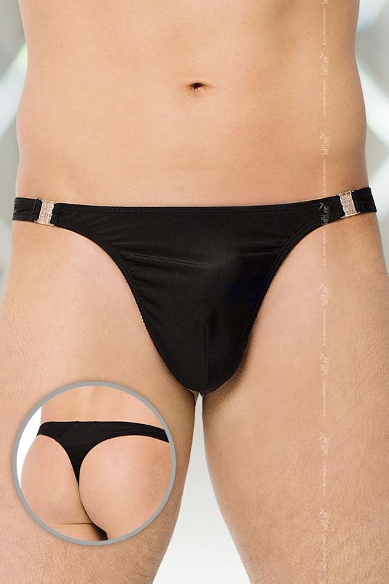 Стринги мужские на застежке SoftLine Collection, черный, XL