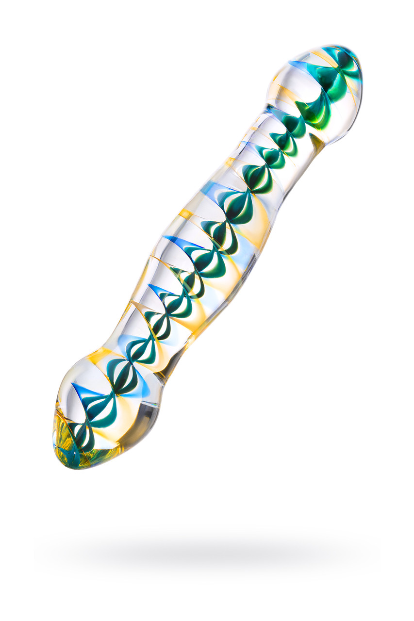 Двусторонний фаллоимитатор Sexus Glass, стекло, прозрачный, 18 см