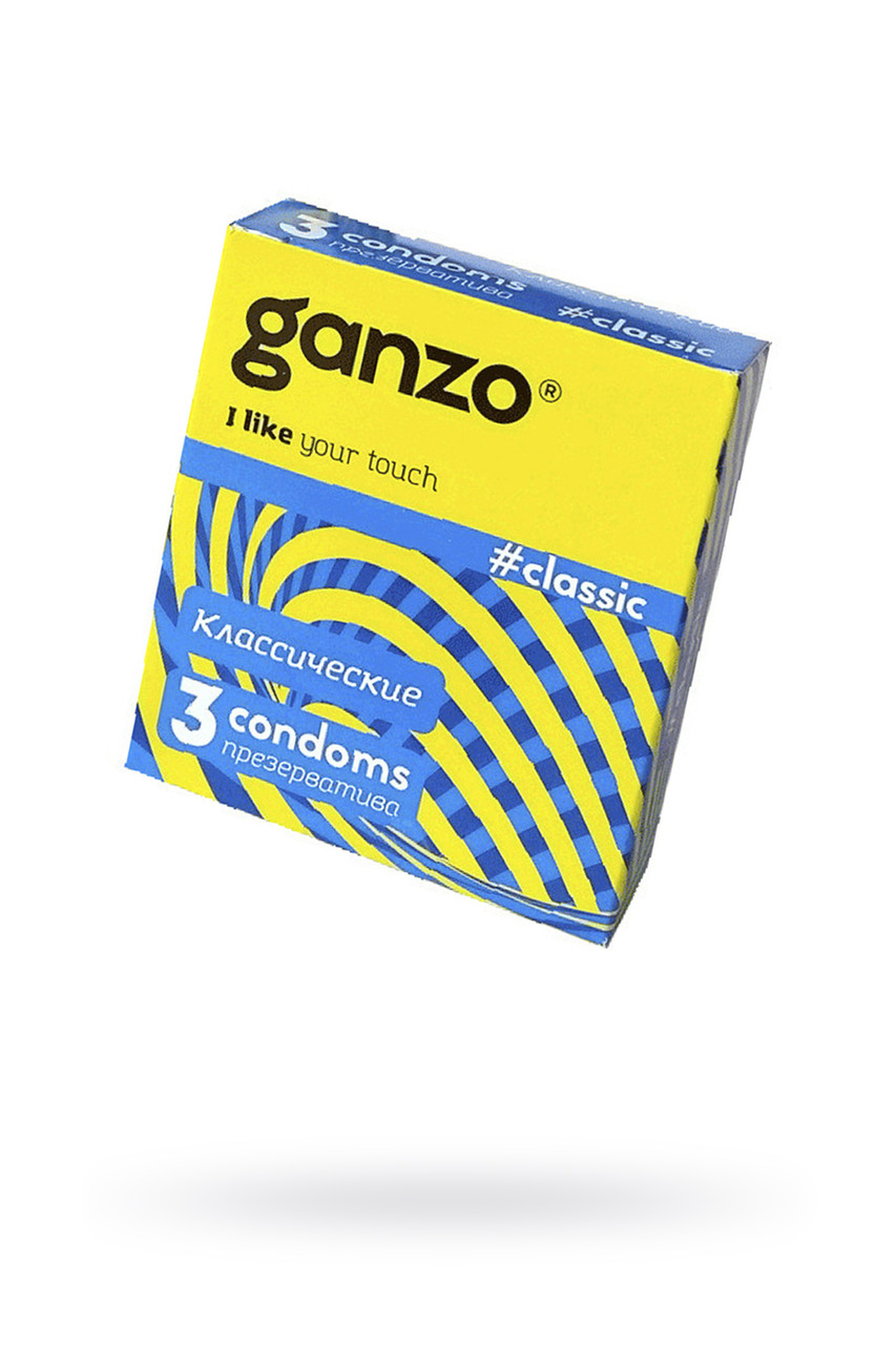 Презервативы Ganzo Classic, классические, с обильной смазкой, латекс, 18,5 см, 3 шт