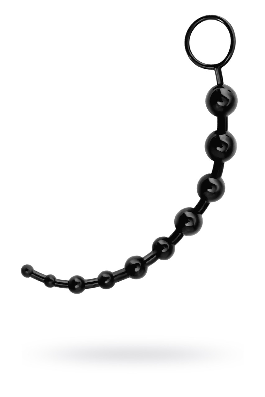 Анальная цепочка Black & Red by TOYFA, водонепроницаемая, ПВХ, чёрная, 31 см, Ø 2,3 см