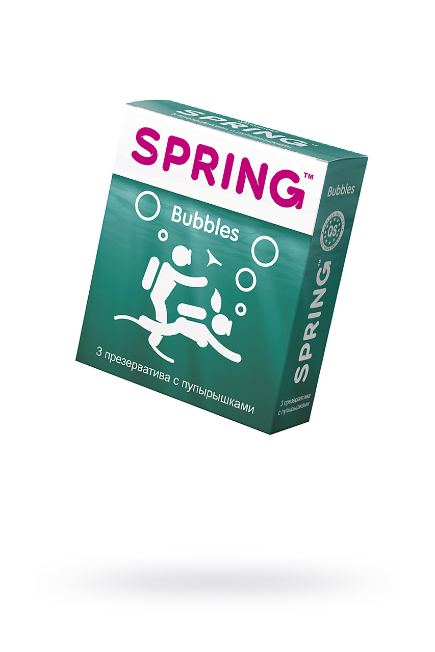 Презервативы Spring Bubbles, с точечной поверхностью, латекс, 17,5 см, 3 шт