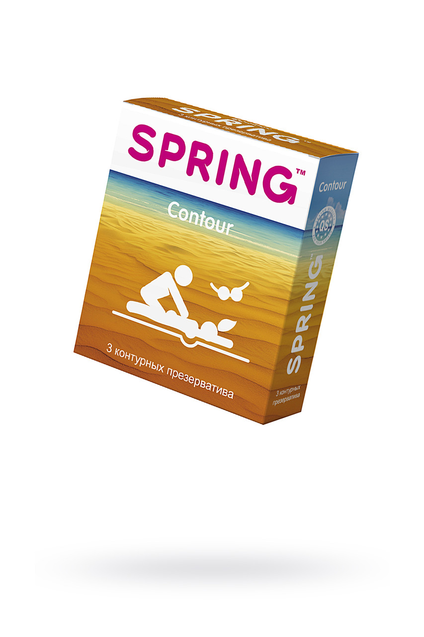 Презервативы Spring Contour, контурные, латекс, 17,5 см, 3 шт