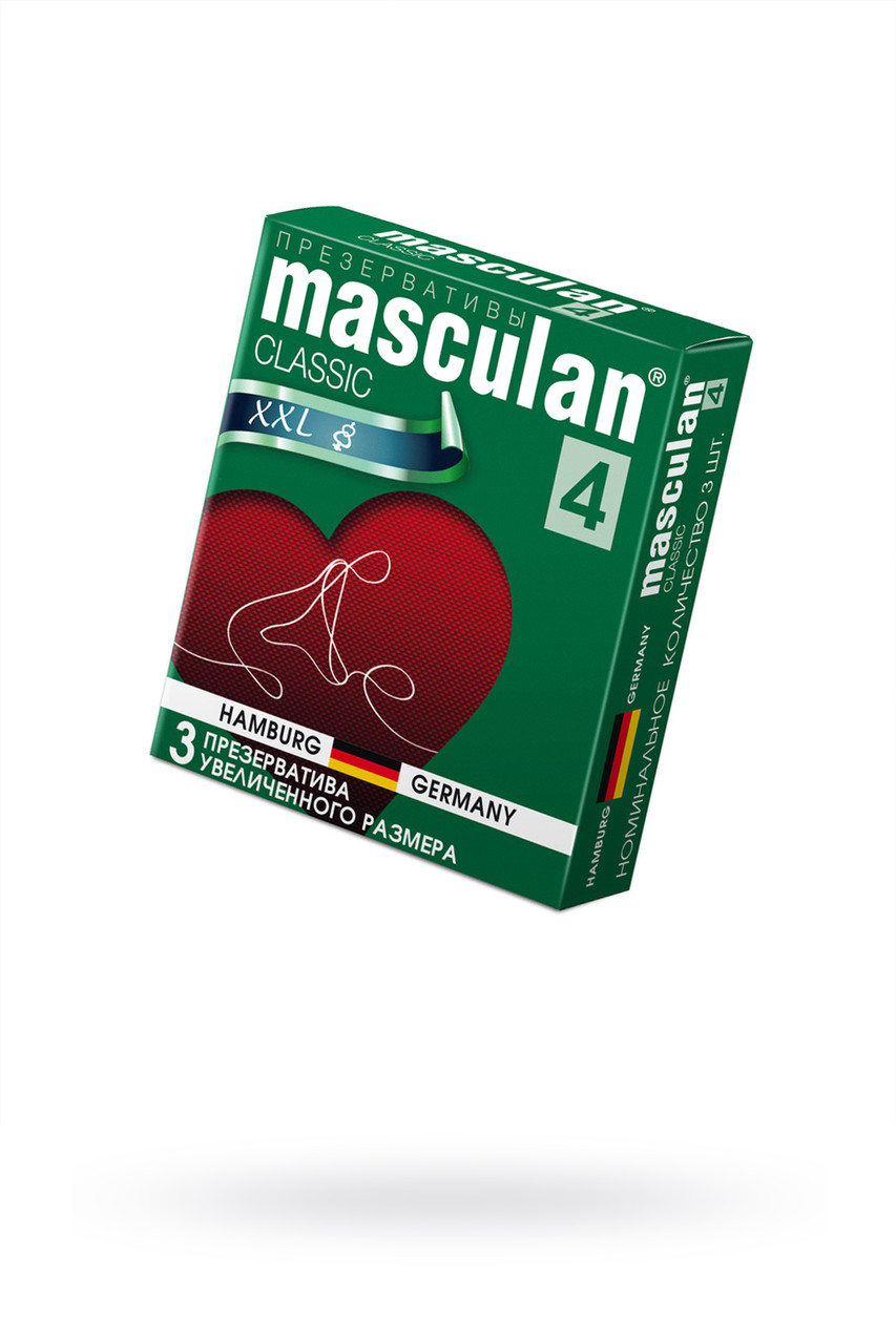 Презервативы Masculan Classic 4, 3 шт. Увеличенного размера (XXL) розового цвета ШТ