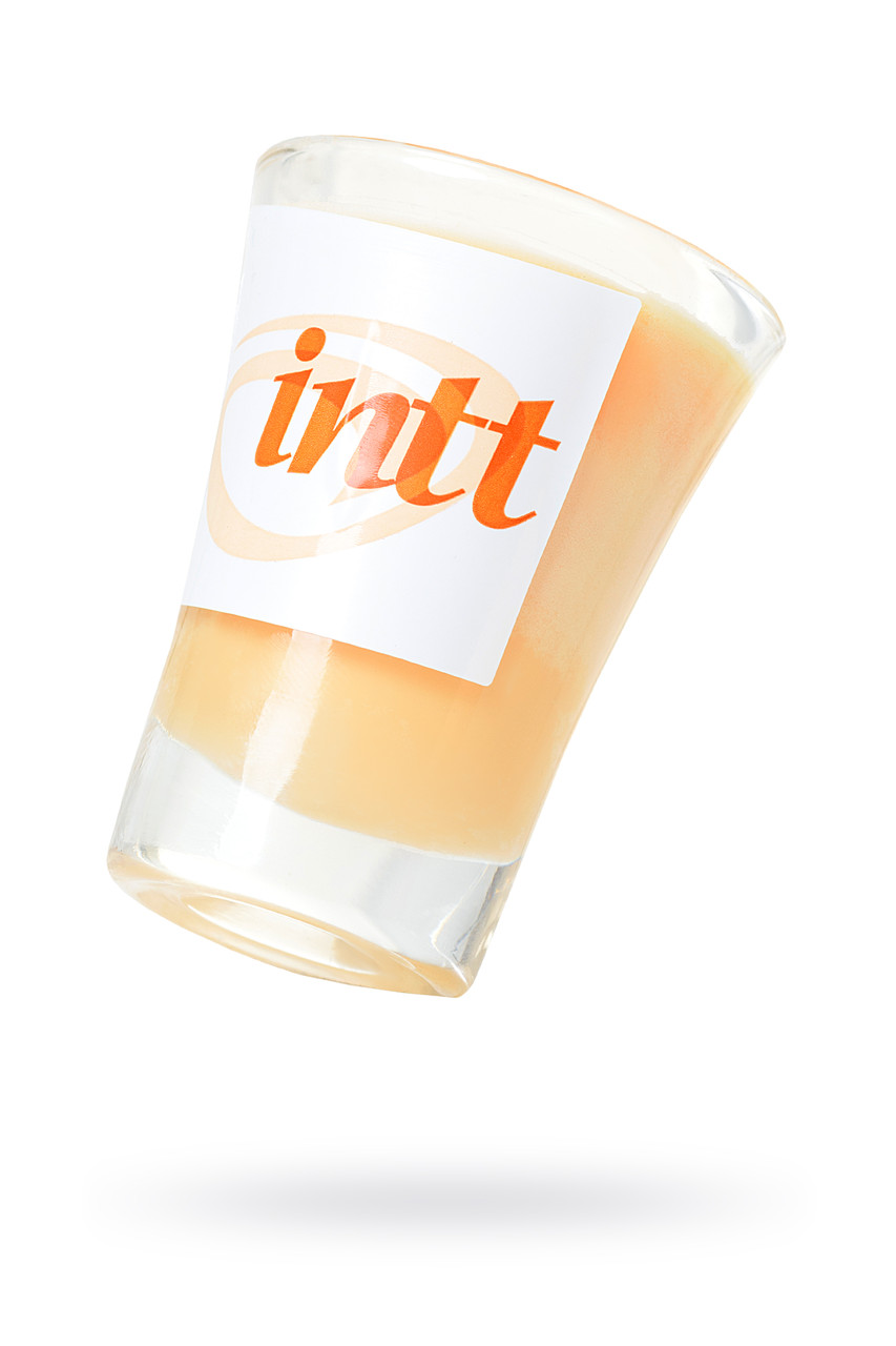 Массажная свеча для поцелуев INTT Peach с ароматом персика, 30 мл