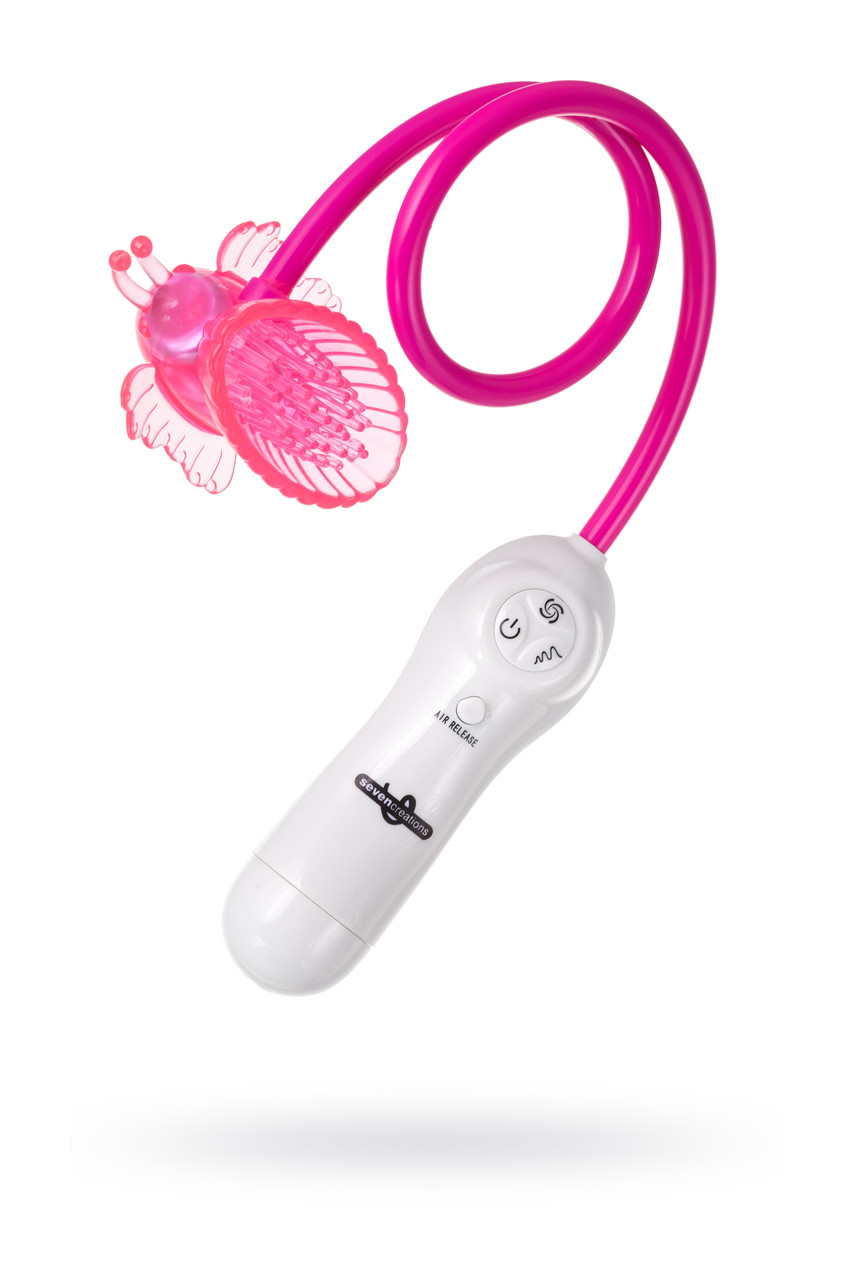 Вибратор бабочка Dream Toys, ПВХ+ABS пластик и нейлон, розовый, 8 см.