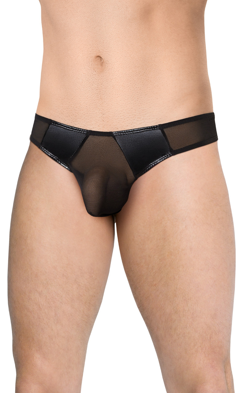 Трусы мужские со вставками Wetlook SoftLine Collection, чёрный, XL