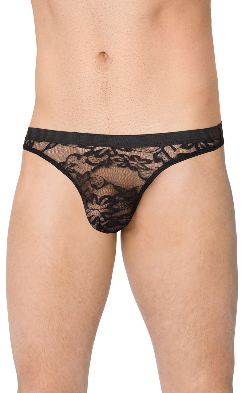 Трусы мужские кружевные SoftLine Collection, чёрный, M