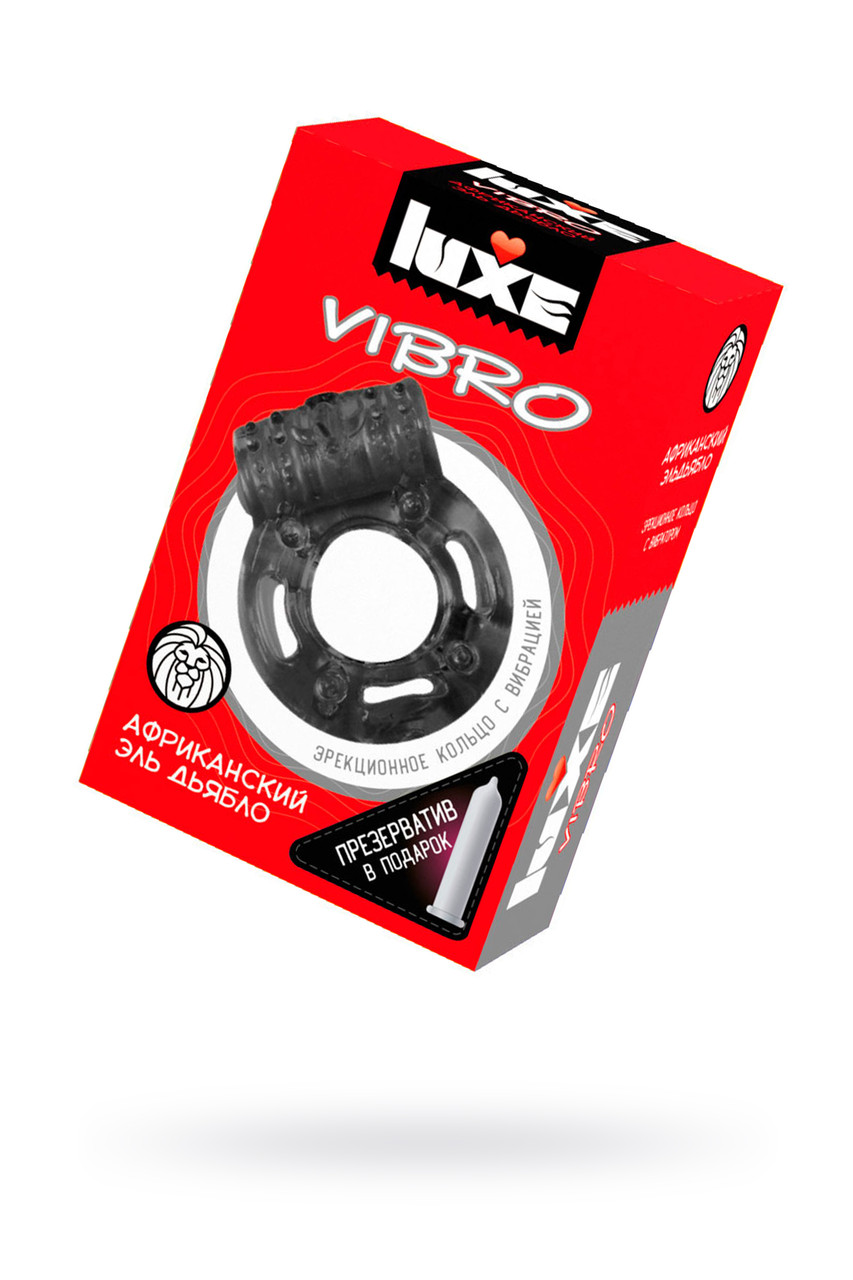 Виброкольцо LUXE VIBRO Африканский Эль Дьябло + презерватив, 1шт