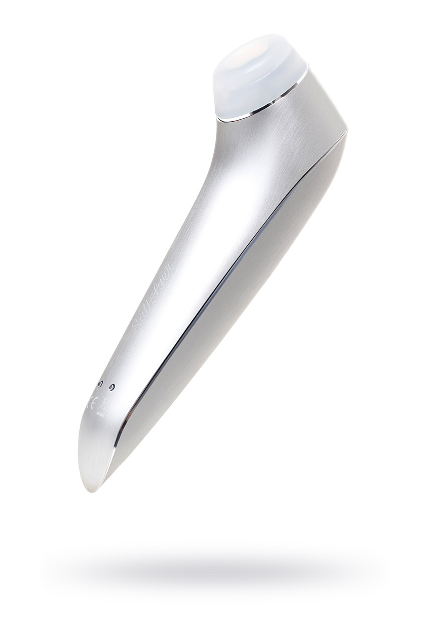 Вакуум-волновой бесконтактный стимулятор клитора Satisfyer Luxury High Fashion, алюминий+силикон, серебристый, 17.2 см
