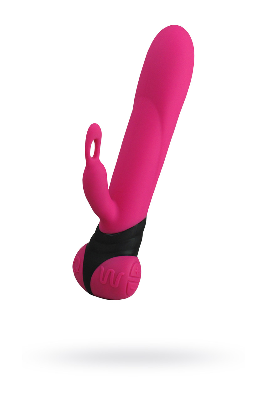 Вибратор с клиторальным стимулятором Adrien Lastic Bonnie and Clyde, силикон, розовый, 22,6 см