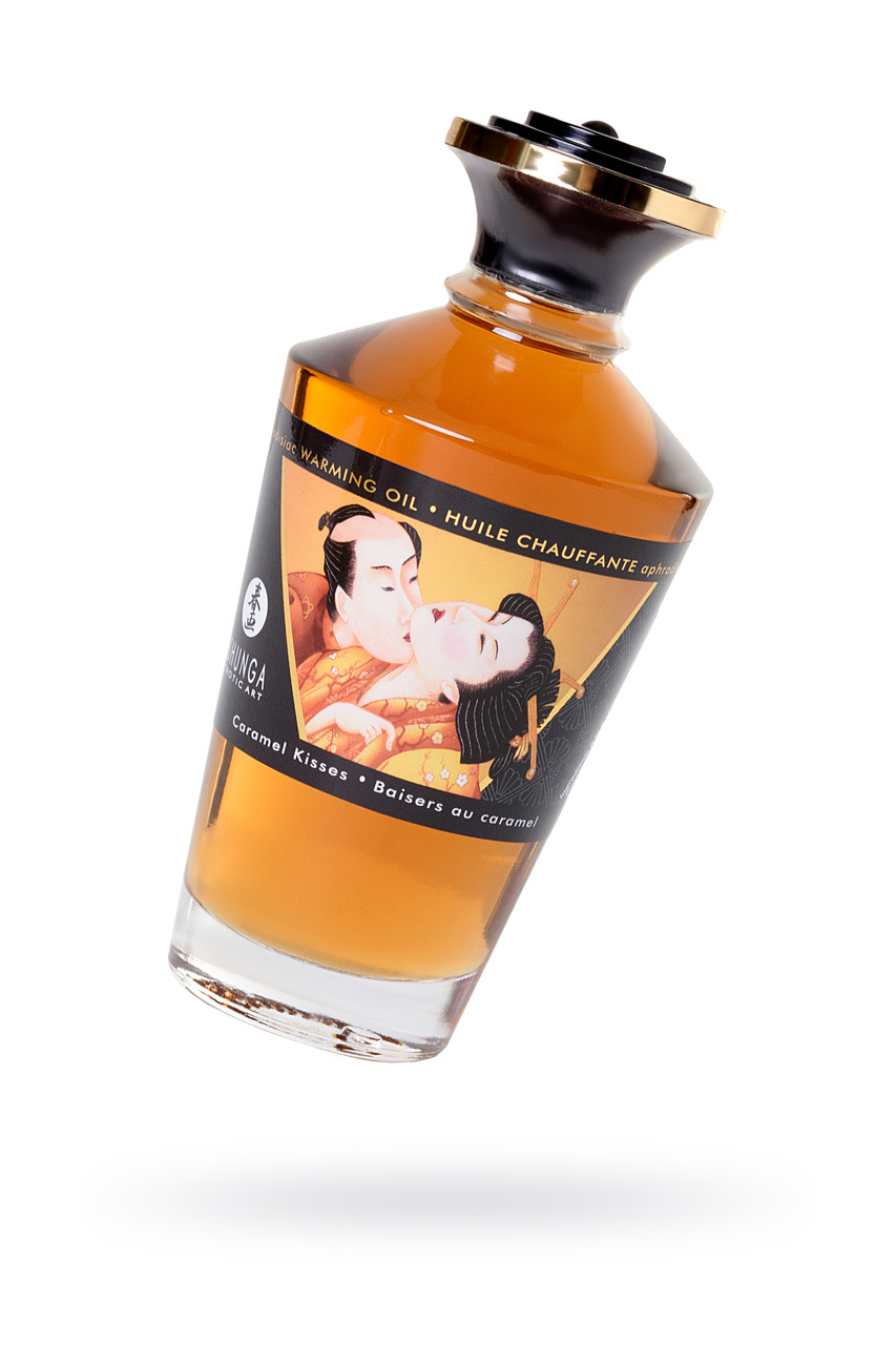 Масло для массажа Shunga Caramel Kisses, разогревающее, с ароматом карамели, 100 мл