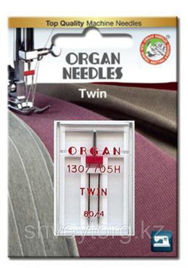 Игла двойная универсальная ORGAN TWIN 130/705H №80/4,0 (1 шт) (Блистер)