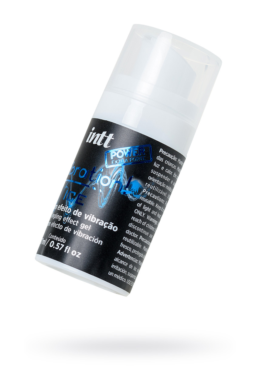 Жидкий массажный гель INTT VIBRATION Extra-strong Ice с охлаждающим эффектом и эффектом вибрации, 17 мл