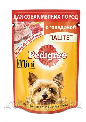 Pedigree влажный корм для взрослых собак маленьких пород паштет с говядиной - 100 г - фото 1 - id-p79268360