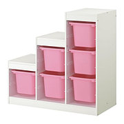 Стеллаж д/хранения игрушек ТРУФАСТ белый/розовый ИКЕА, IKEA