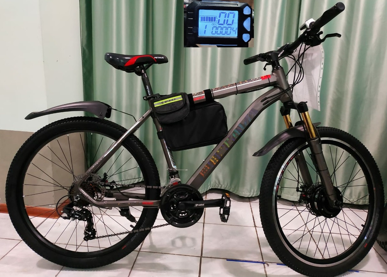 48v 350w, аккум. Li-ion 48v 10A/H. Электровел. Рама 19". Колеса 26 дюймов.