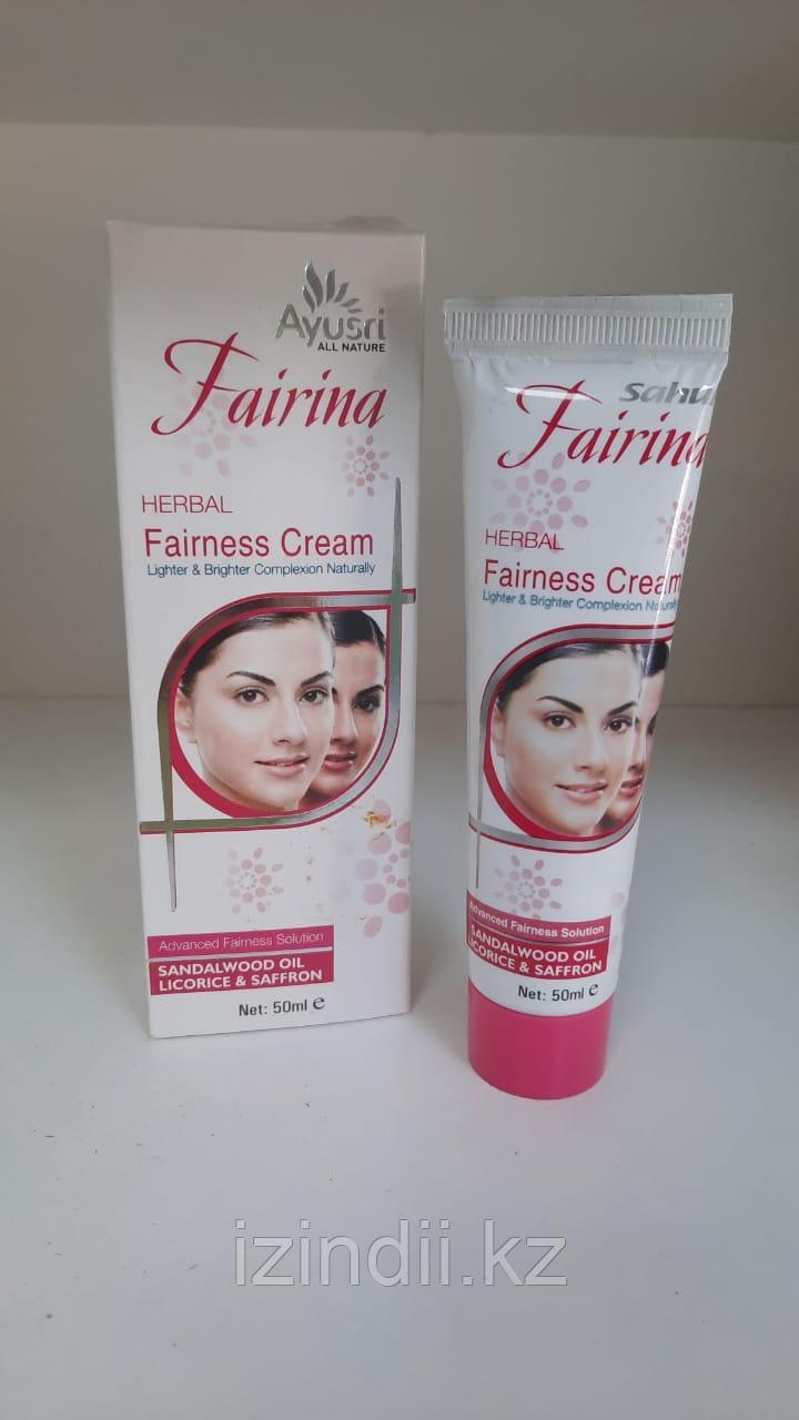 Аюрведический отбеливающий крем для лица Fairina Herbal Fairness Cream, 50 мл, Ayusri