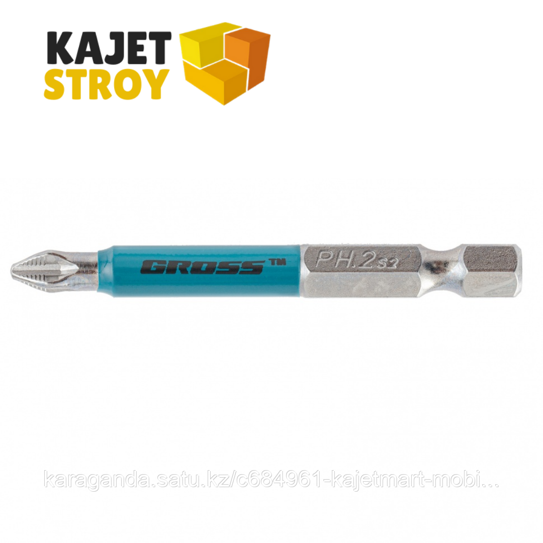 Набор бит PH2х60, сталь S2, 10 шт.// Gross