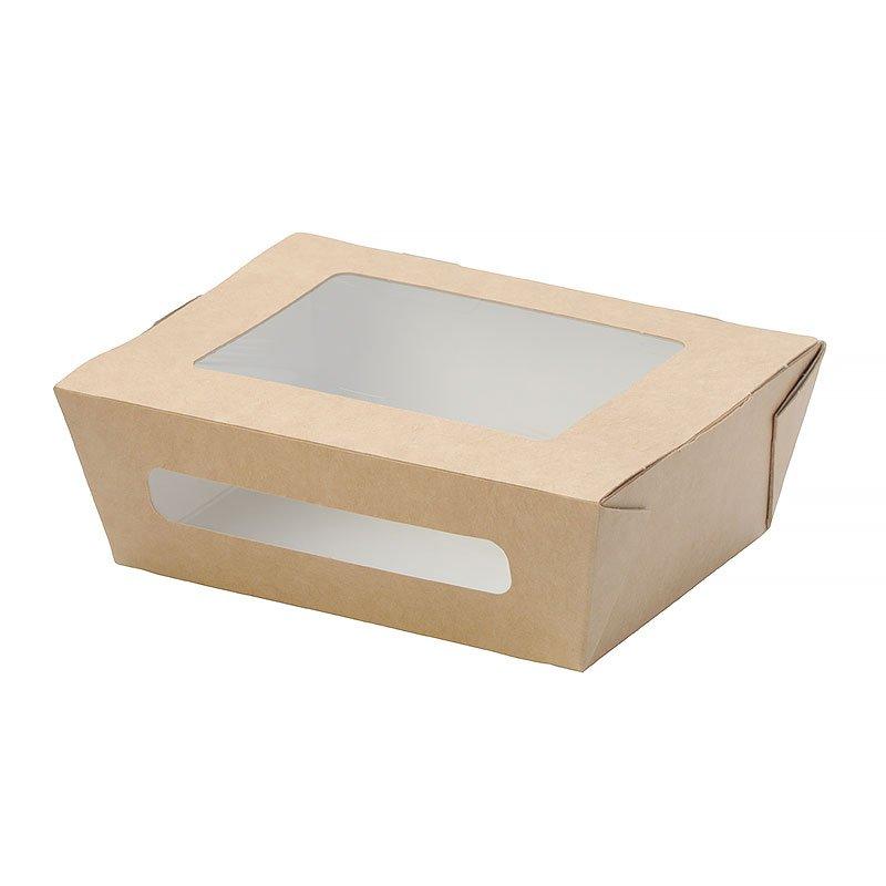 Коробка "DoEco" 150х115х50мм ECO SALAD 600 , с окном, коричн. (Салатник), 500 шт - фото 1 - id-p79177775