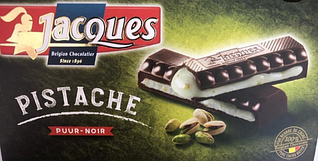 Темный шоколад Jacques с фисташковой пастой PISTACHE, (Содержание какао 52%), 200 гр.