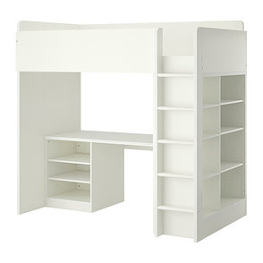 Кровать-чердак СТУВА 2 полки/3 полки белый ИКЕА, IKEA , фото 2